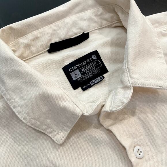 Carhartt Women's Canvas Coverall Short Sleeve Jumpsuit Natural Women's Size L - Picture 4 of 6